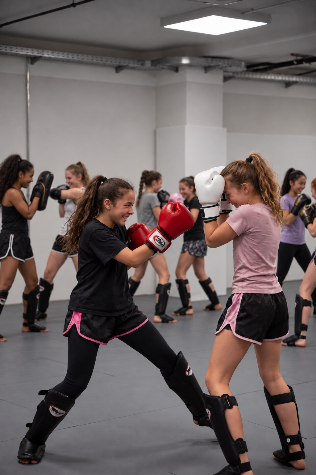 Mädchen beim Kickbox-Training
